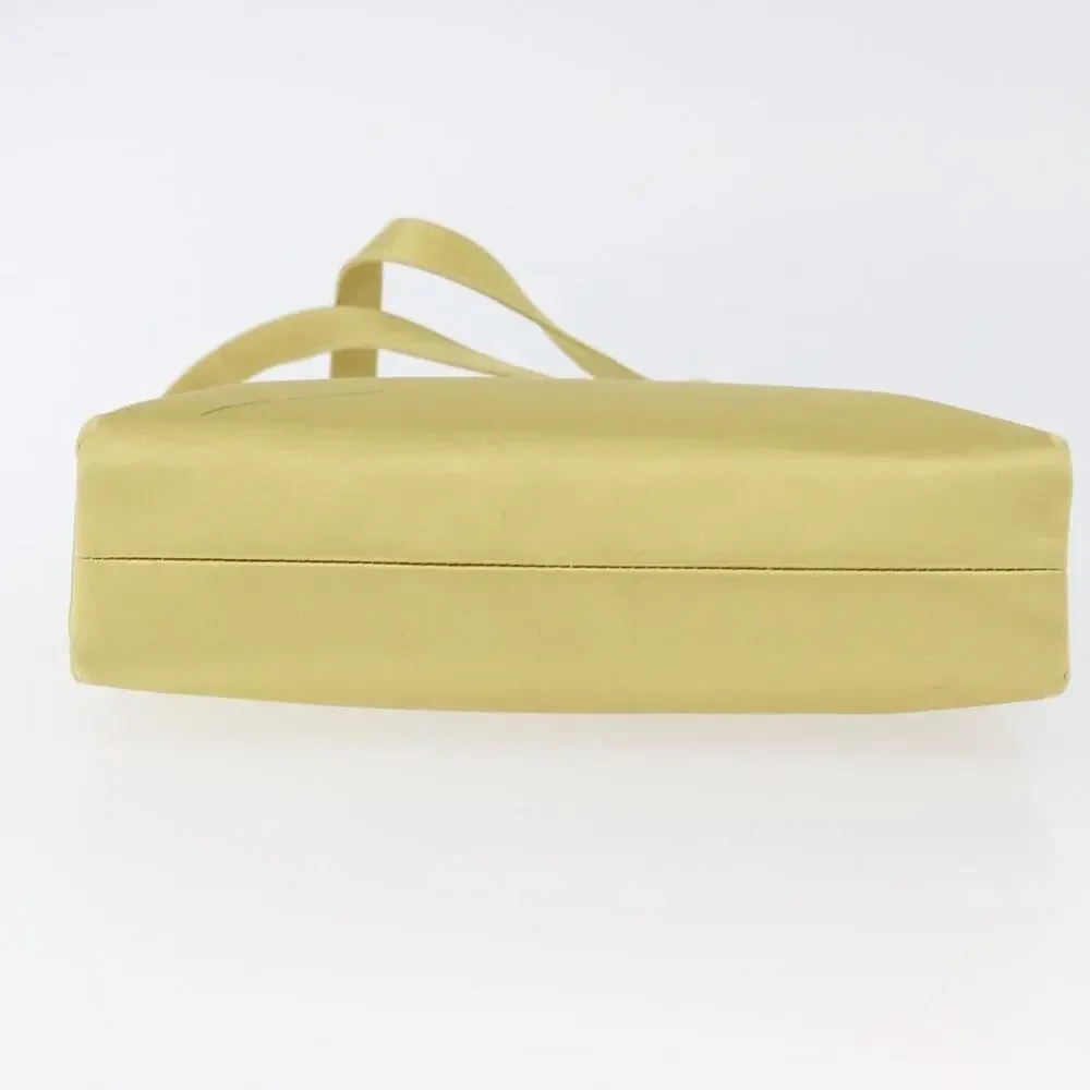Prada Satin Tote Bag Yellow Gold